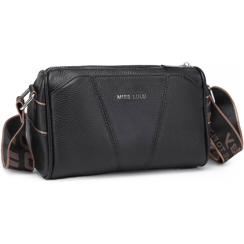 MISS LULU Kabelka crossbody se širokým popruhem - černá