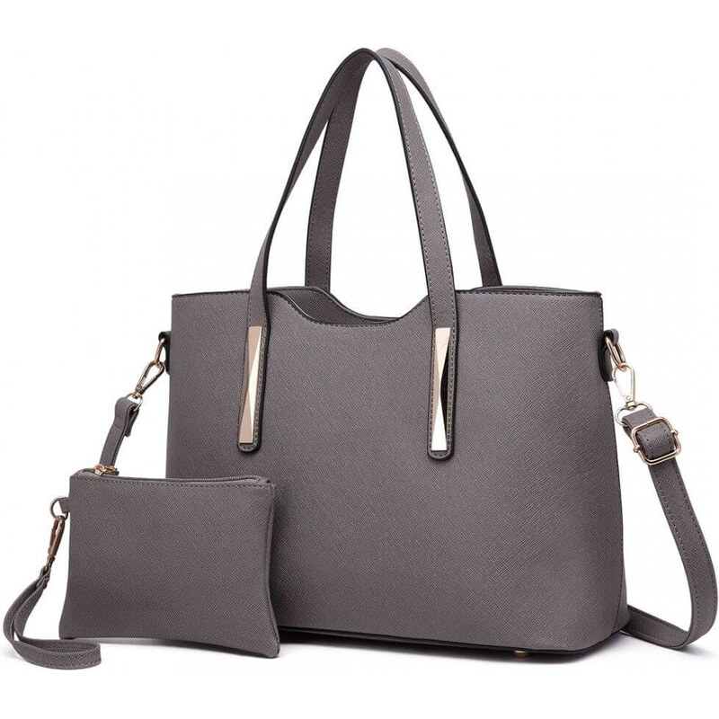 MISS LULU Kabelka shopper s pouzdrem - šedá