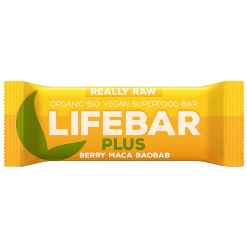 LIFEFOOD Tyčinka LifeFood Lifebar Plus berry maca baobab