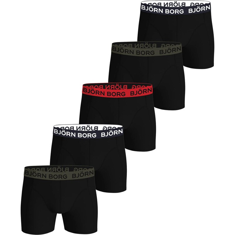 BJÖRN BORG Boxerky zelená / červená / černá / bílá 106146250