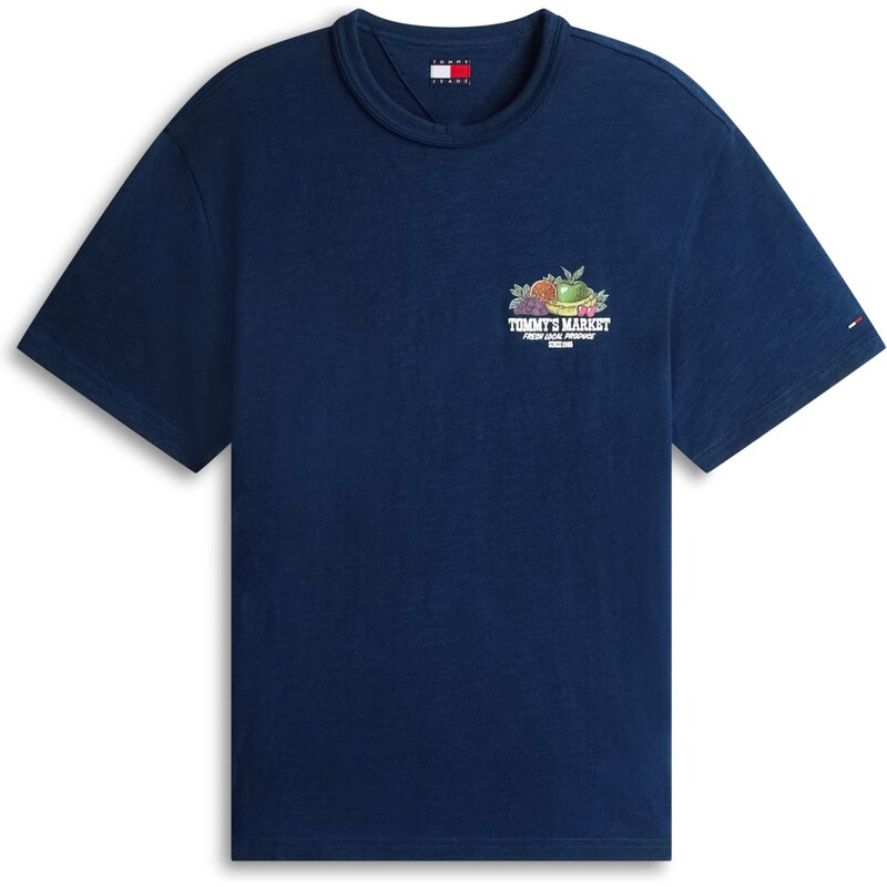 Tommy Jeans Tričko marine modrá / jablko / oranžová / bílá