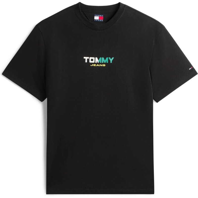 Tommy Jeans Tričko pastelově žlutá / zelená / černá / bílá