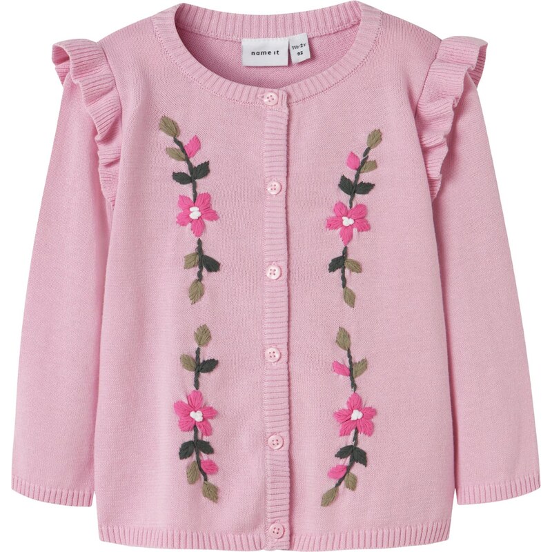 NAME IT Kardigan NMFDUNIAJA zelená / tmavě zelená / pink /