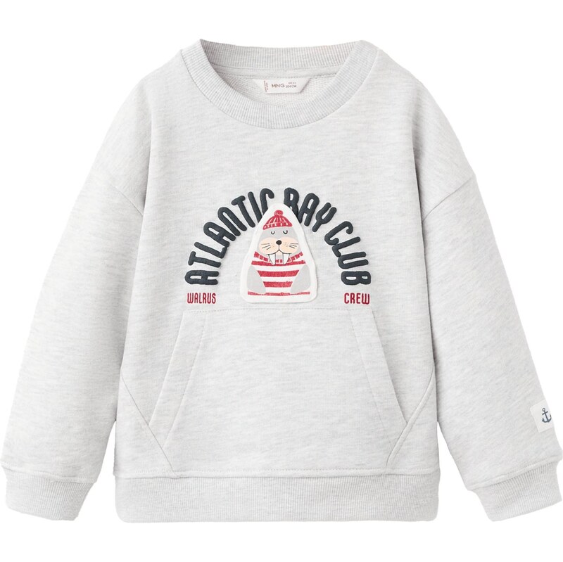 MANGO KIDS Mikina FATLAN nažloutlá / světle šedá / červená /