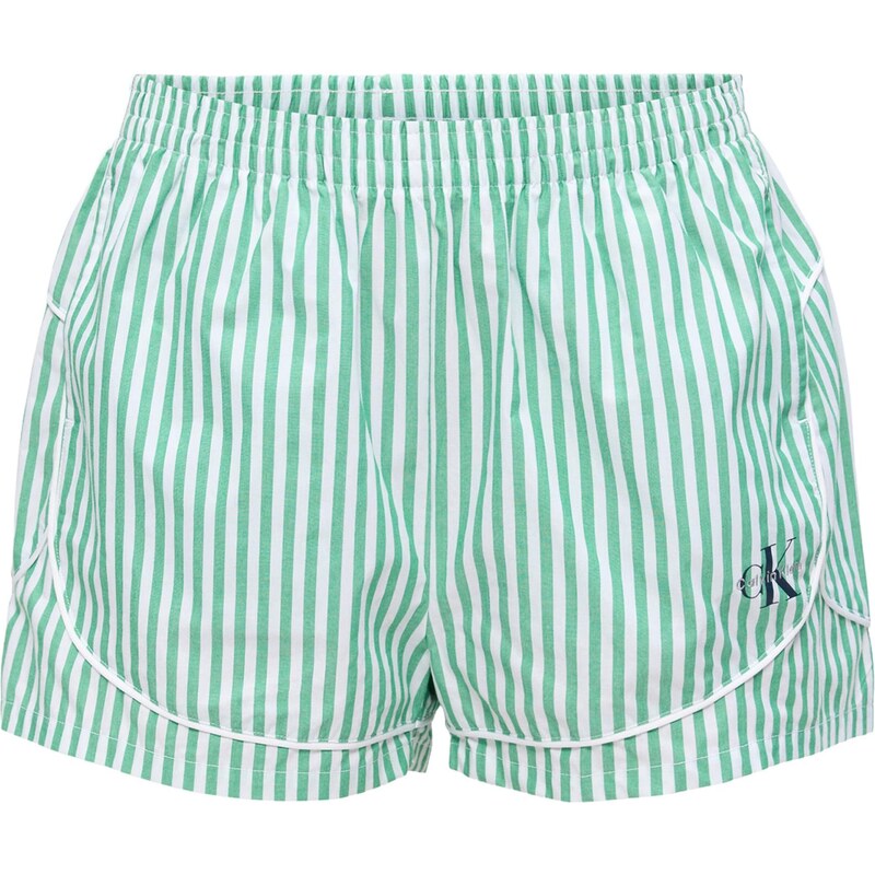 Calvin Klein Pyžamové kalhoty zelená / bílá