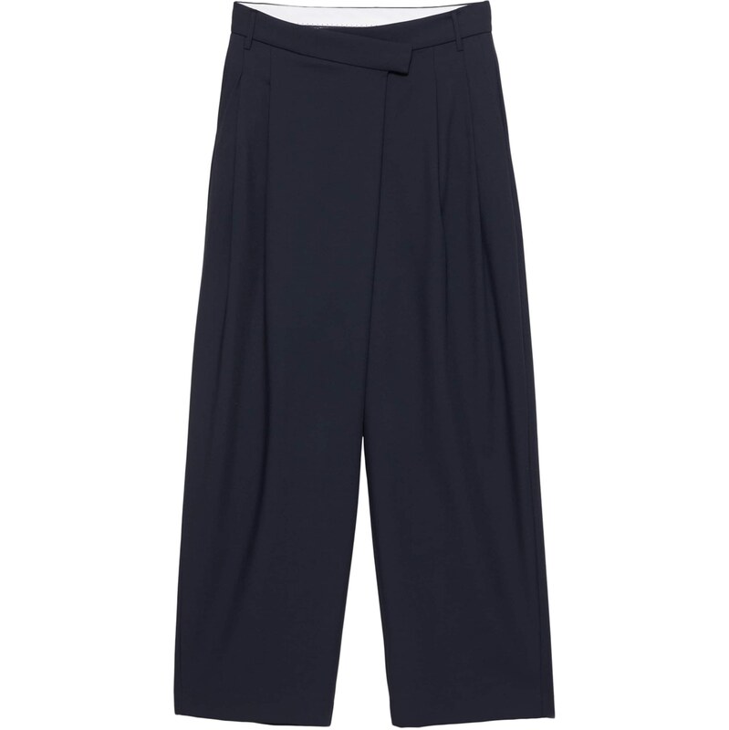 Pull&Bear Kalhoty se sklady v pase tmavě modrá 113403946