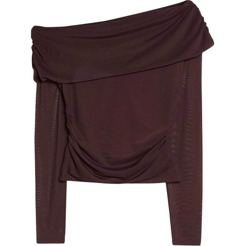 Bershka Tričko čokoládová