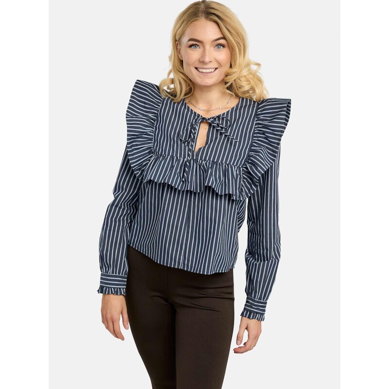 Liberte Essentiel Tričko  HEATHER-LS-TIE  námořnická modř