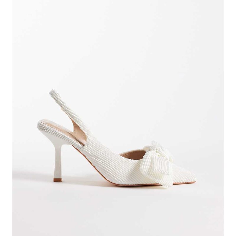 SEQWL Wide Fit Salado sling back block heeled shoe with bow detail in 113564217