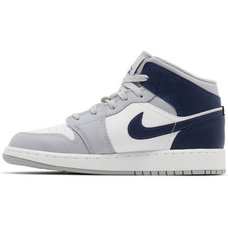 Air Jordan Jordan 1 Mid Wolf Grey Midnight Navy (GS)