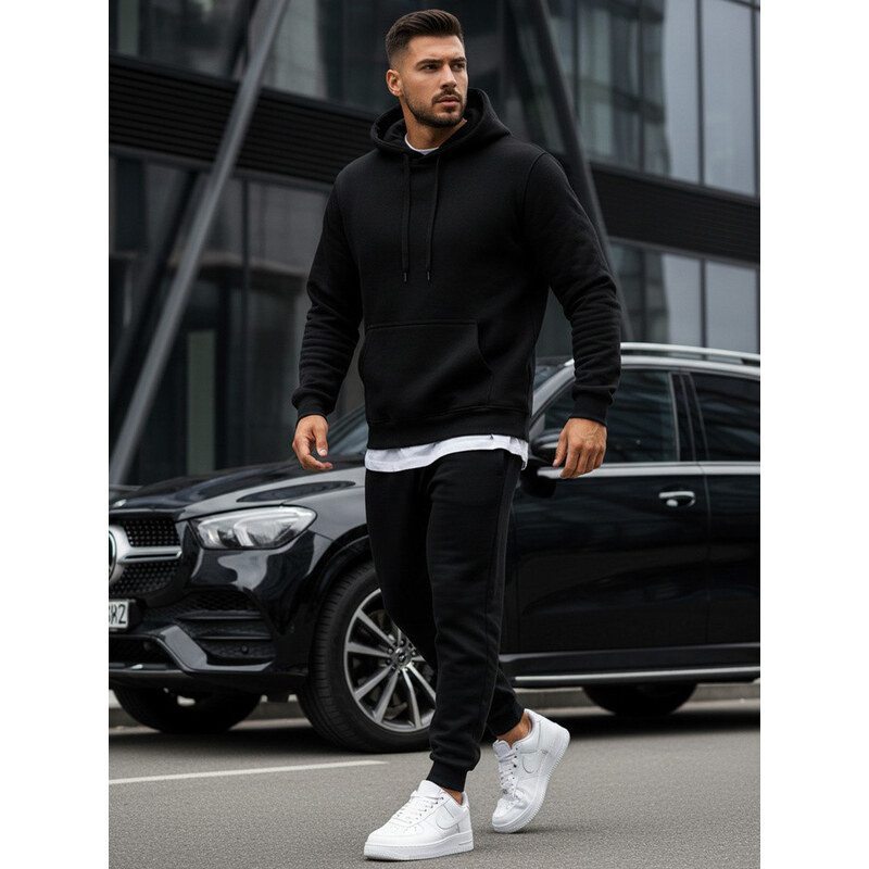 Pánská mikina s kapucí černá model 21961942 - FashionStreet