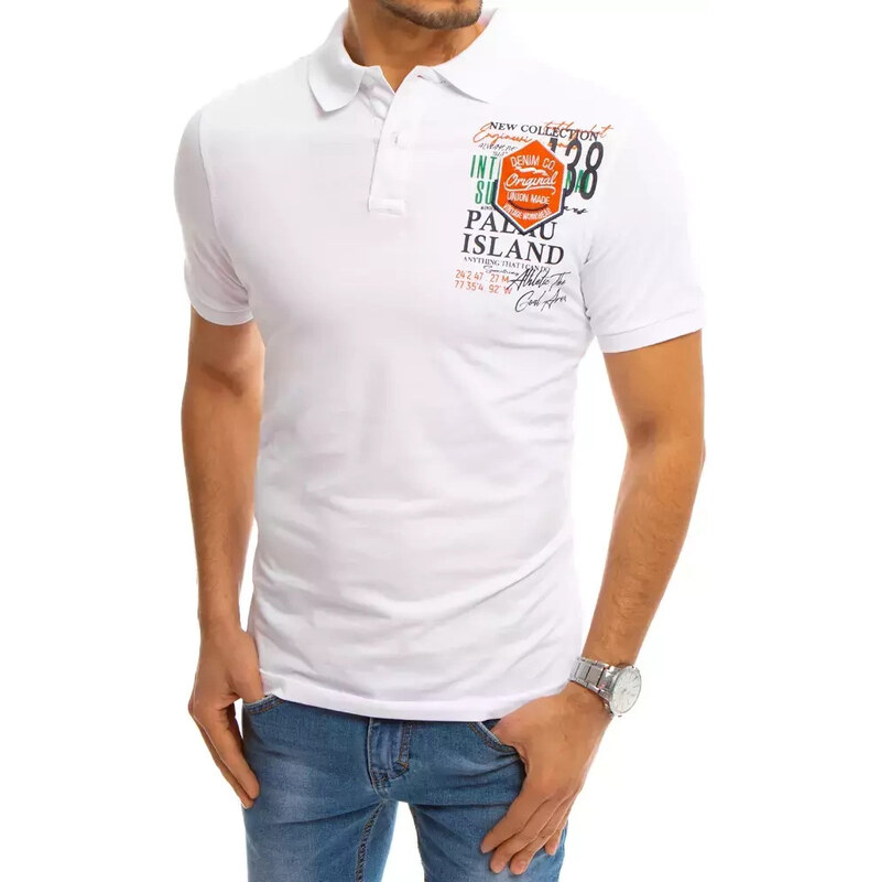 FashionStreet bílá polokošile s potiskem PX0370