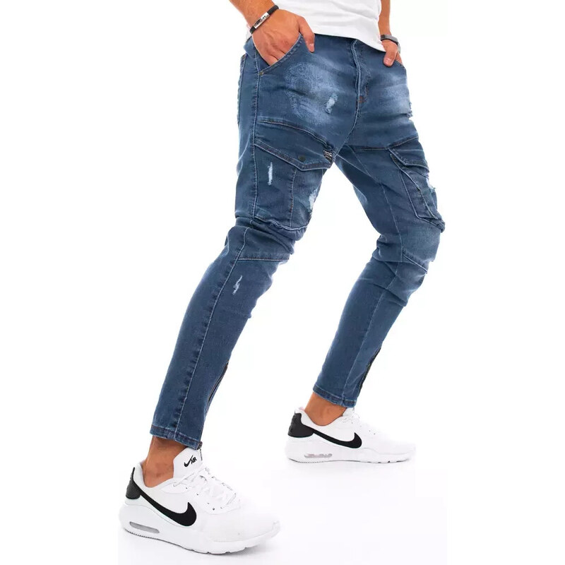 Pánské bojové džínové kalhoty modré FashionStreet UX3293