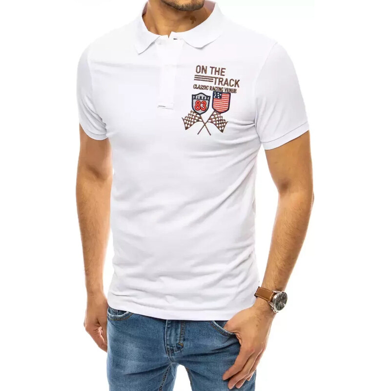FashionStreet bílá vyšívaná polokošile PX0452