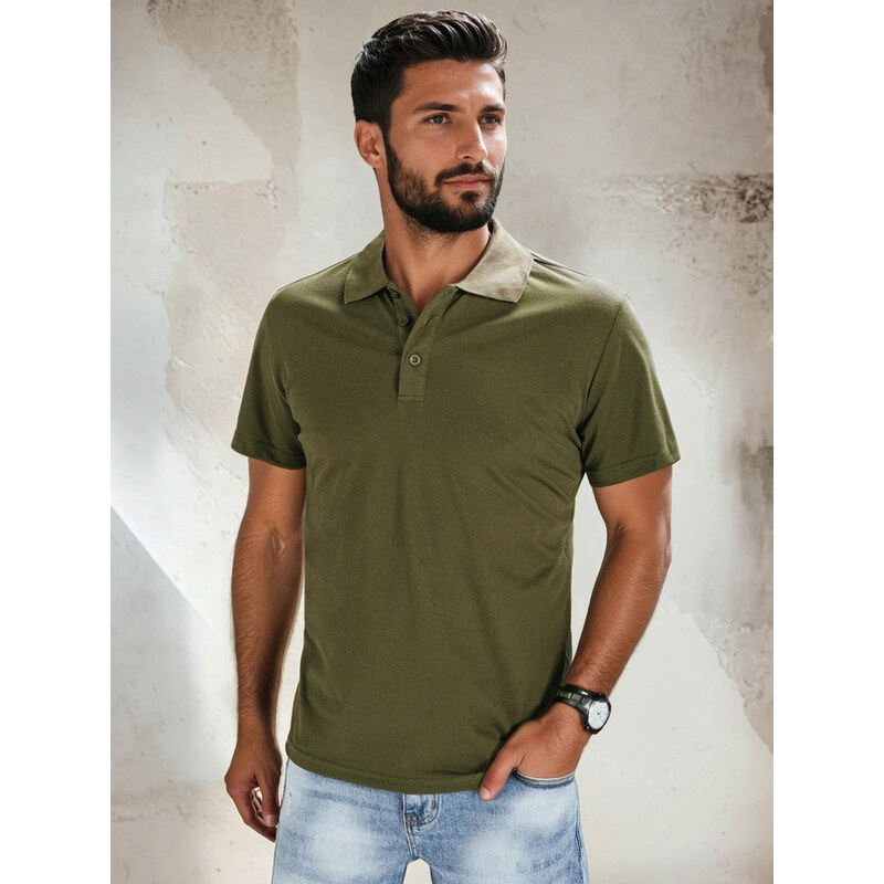 Pánské bavlněné zelené polo tričko FashionStreet PX0511