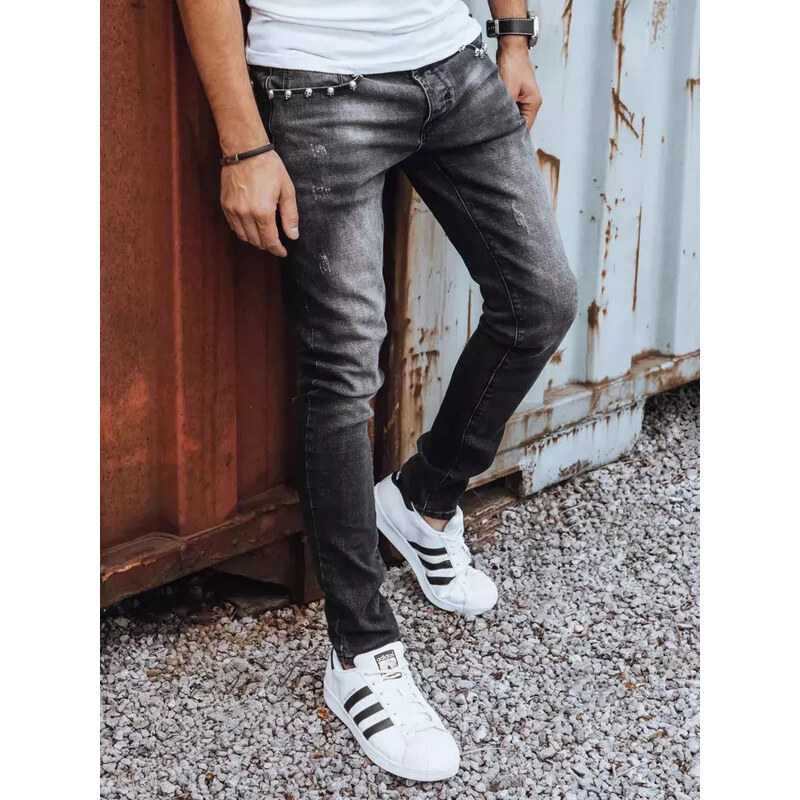 Pánské džíny slim fit černé FashionStreet UX3825