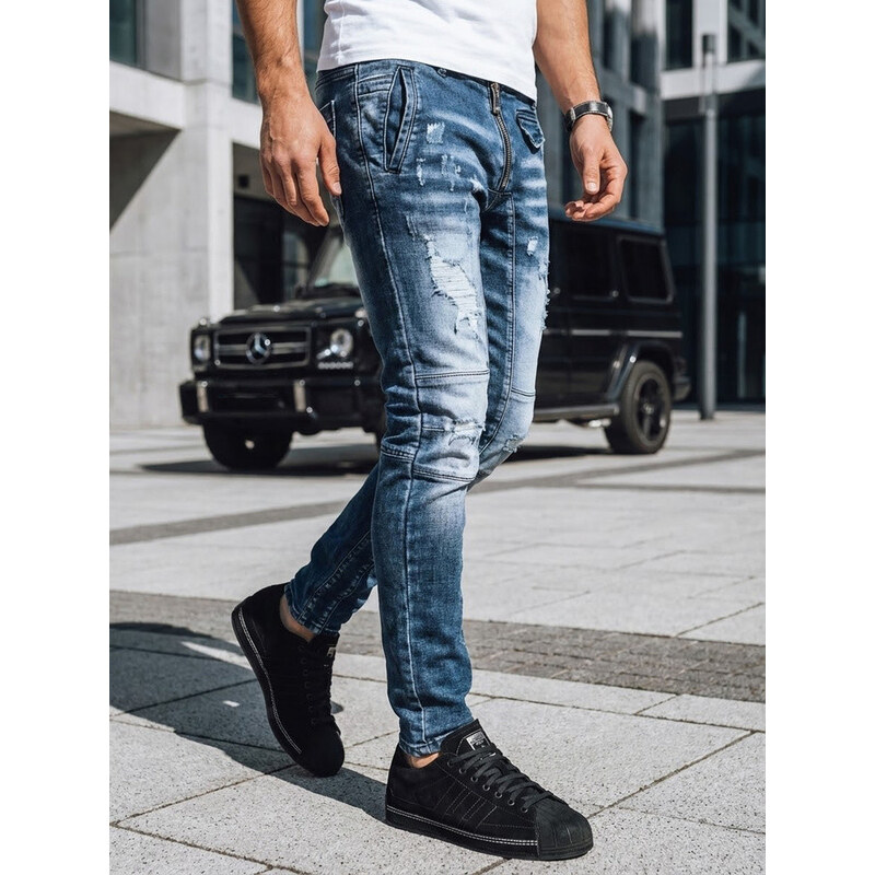 Pánské tmavě modré džínové kalhoty FashionStreet UX3828