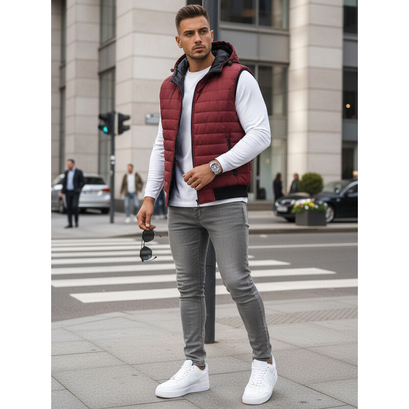 Vínová pánská vesta Dstreet model 21965594 - FashionStreet