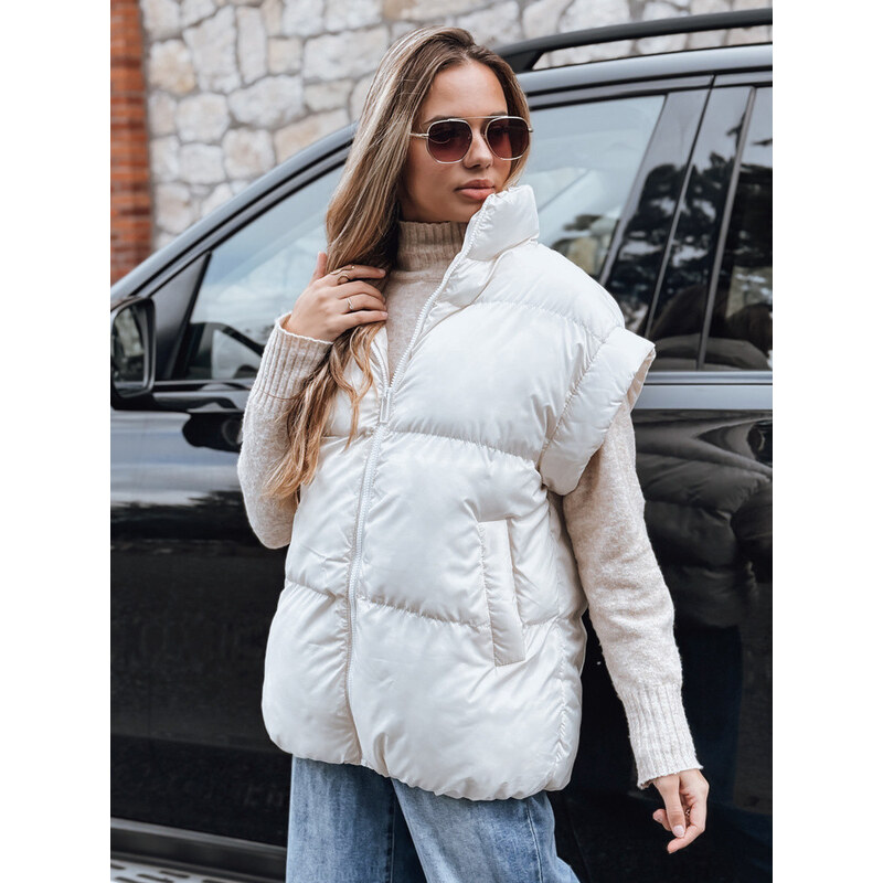 Dámská prošívaná vesta NIMIA ecru FashionStreet TY3250