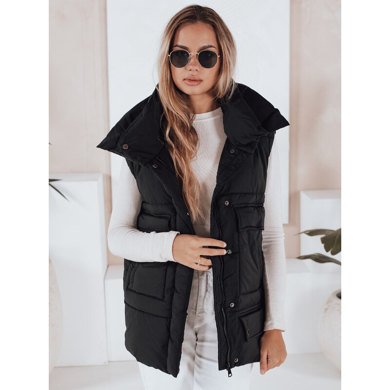 Dámská vesta nadměrné velikosti OMALIS černá FashionStreet
