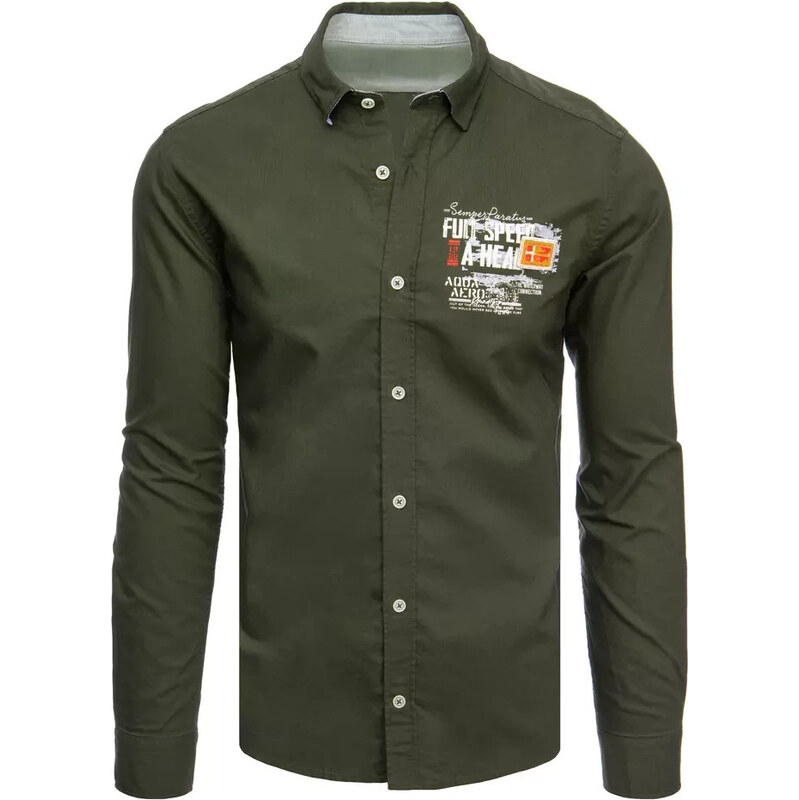Pánská khaki košile FashionStreet DX2279