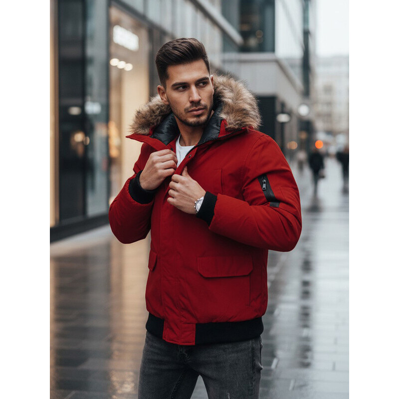 FashionStreet pánská bordó zimní bunda TX4309