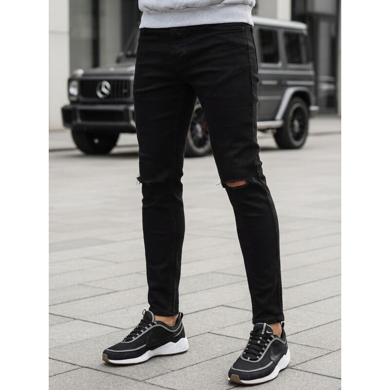 Pánské černé kalhoty FashionStreet UX3852