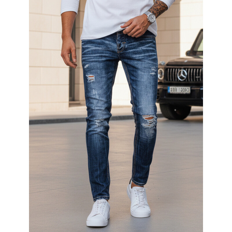 Pánské modré džínové kalhoty FashionStreet UX3948