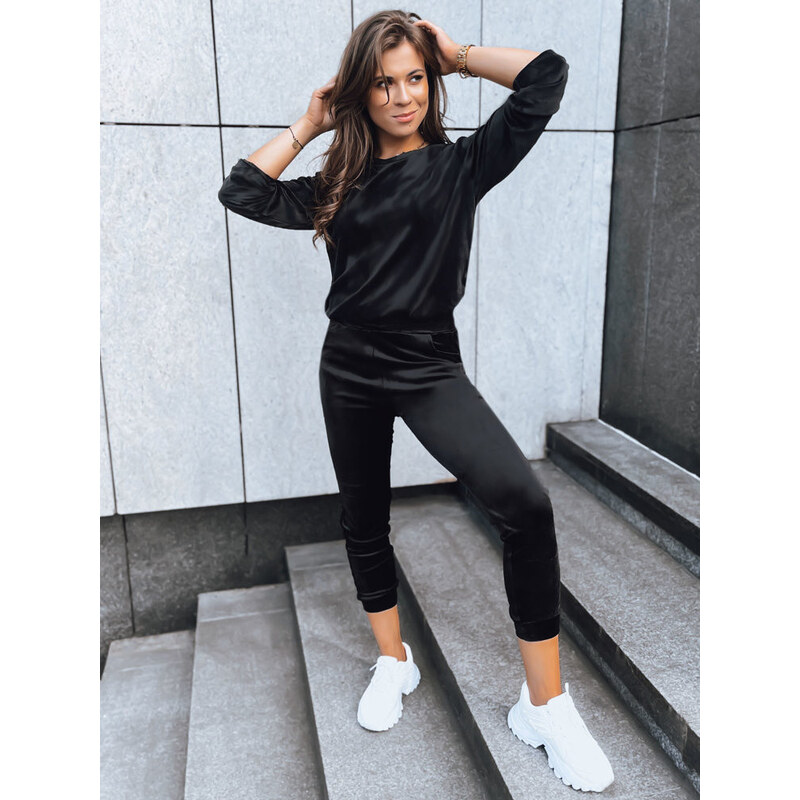 Dámské velurové tepláky VELVET HARMONY černé FashionStreet AY0879 113426841