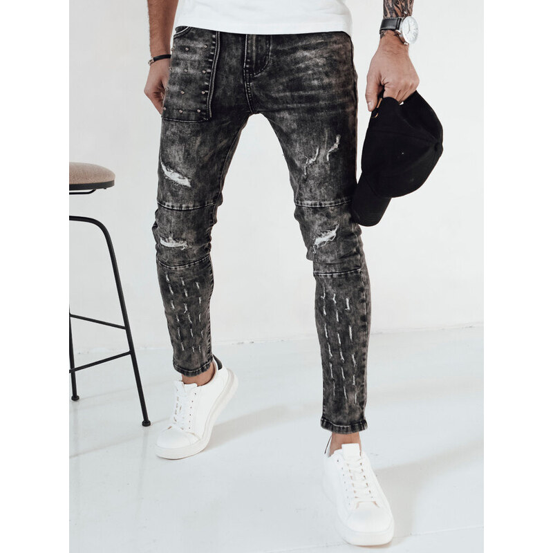 Pánské černé džínové kalhoty FashionStreet UX4146