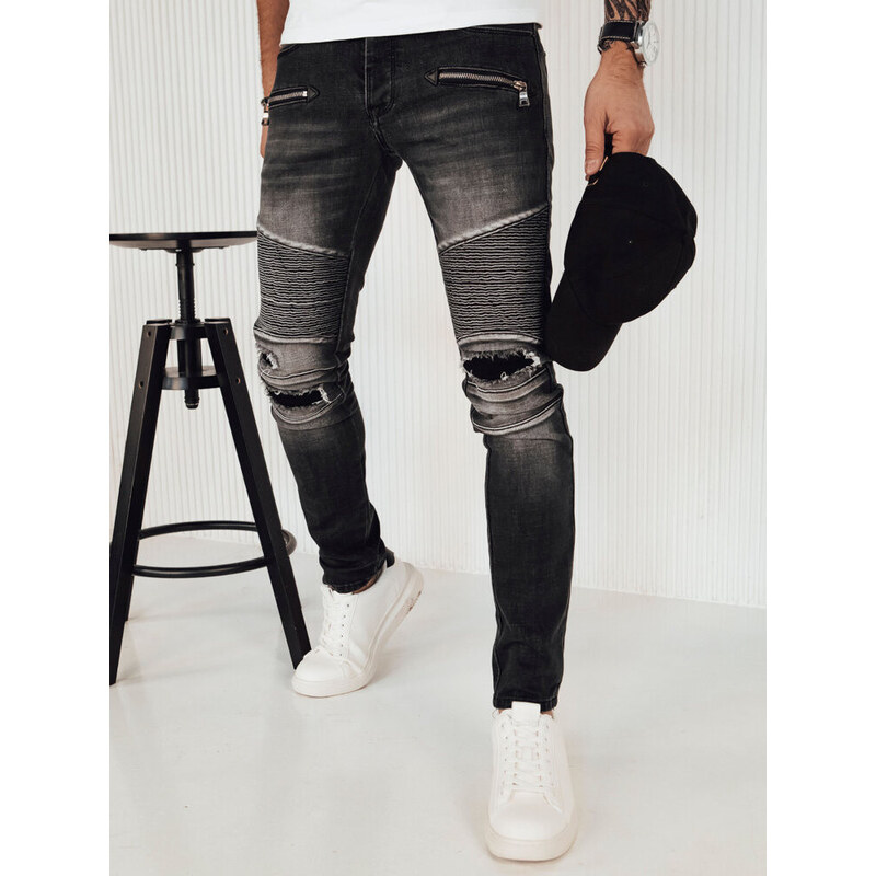 Pánské tmavě šedé džínové kalhoty FashionStreet UX4151
