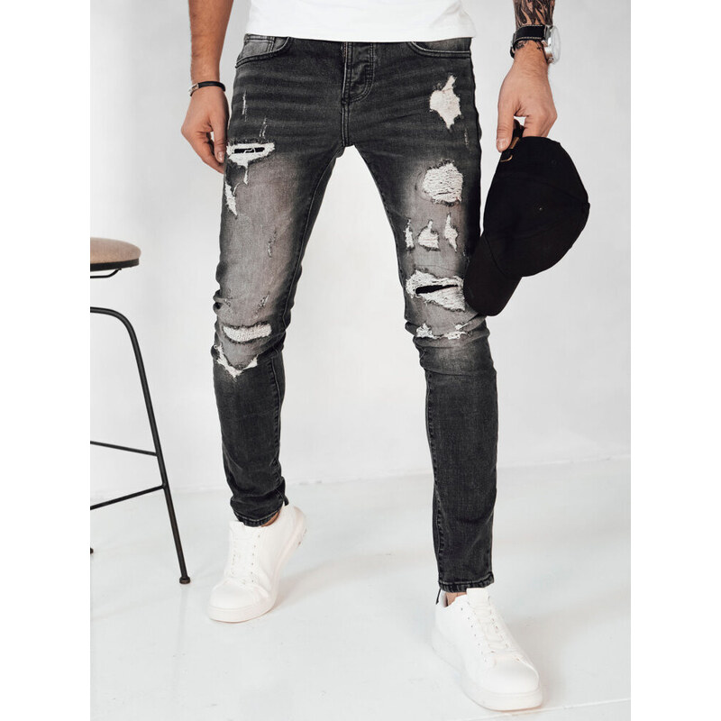 Pánské tmavě šedé džínové kalhoty FashionStreet UX4152