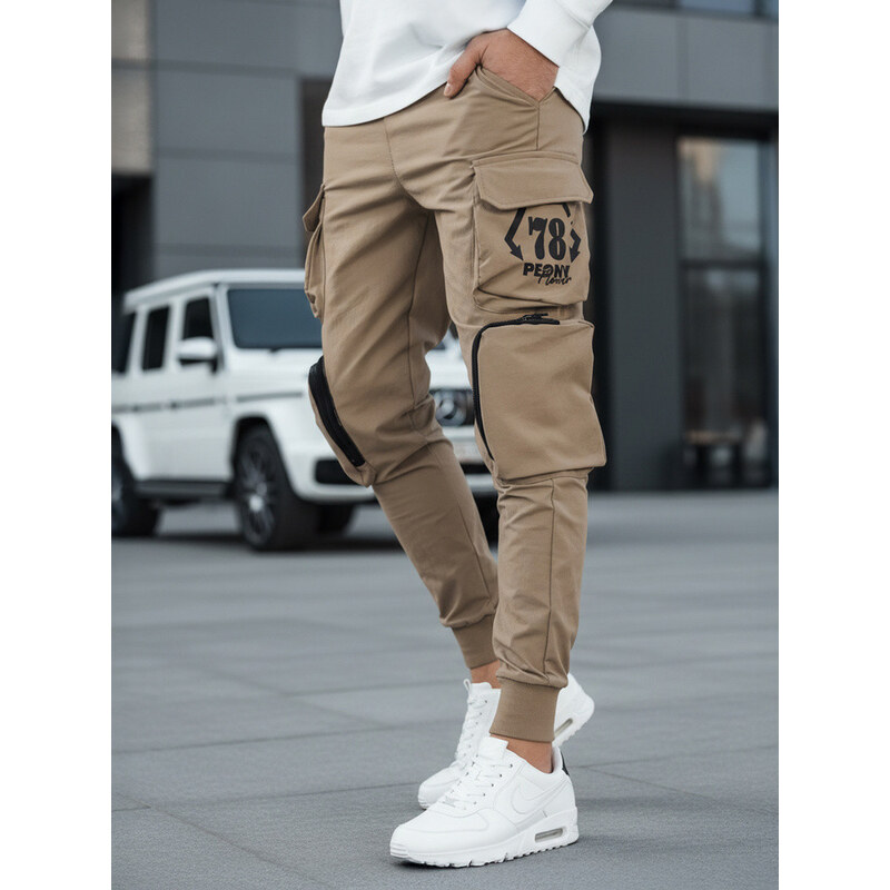 FashionStreet béžové pánské bojové kalhoty UX4166
