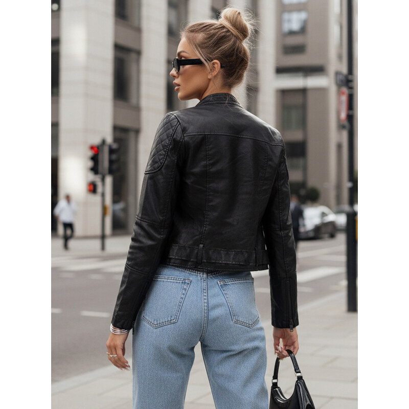 dámská kožená bunda ramones černá Dstreet model 21974131 -