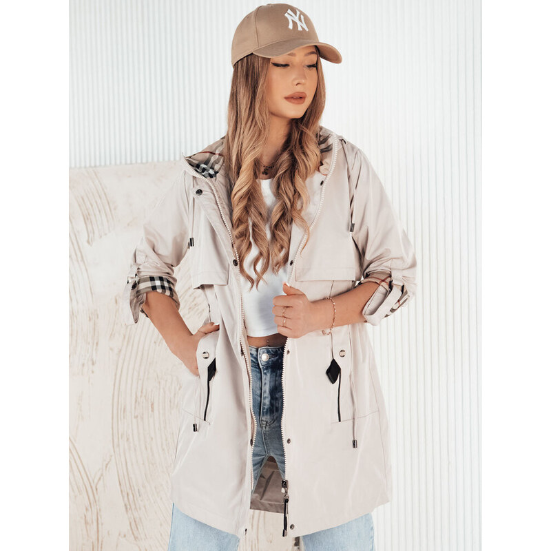 Dámská přechodná bunda parka VERDU ecru FashionStreet TY4228