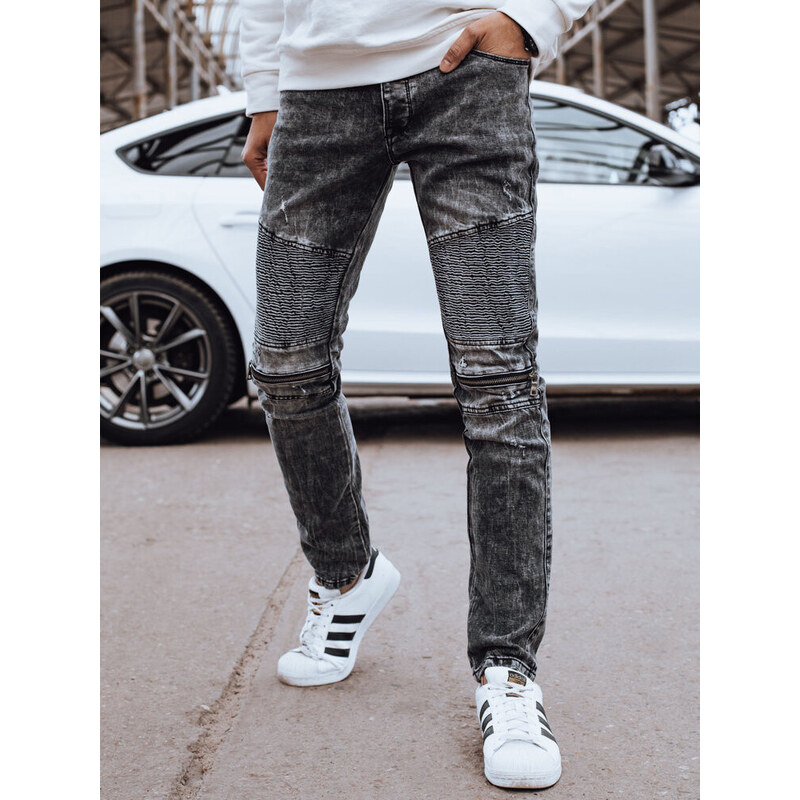 Pánské černé džínové kalhoty FashionStreet UX4246
