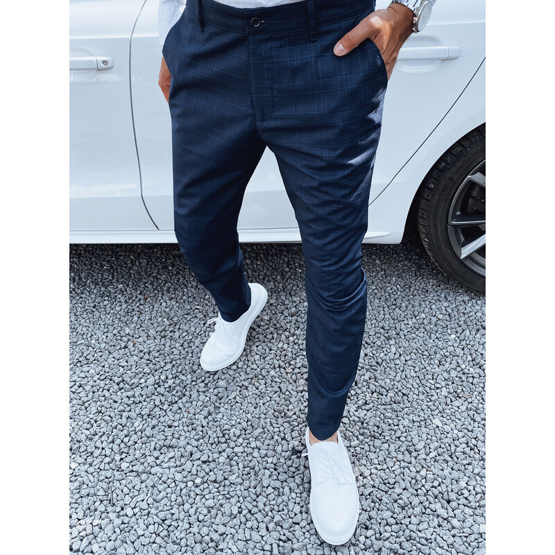 Pánské tmavě modré kalhoty FashionStreet chinos UX4393