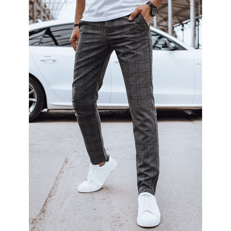 Pánské volnočasové kalhoty tmavě šedé FashionStreet UX4399