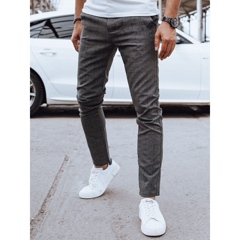 Pánské volnočasové kalhoty tmavě šedé FashionStreet UX4400