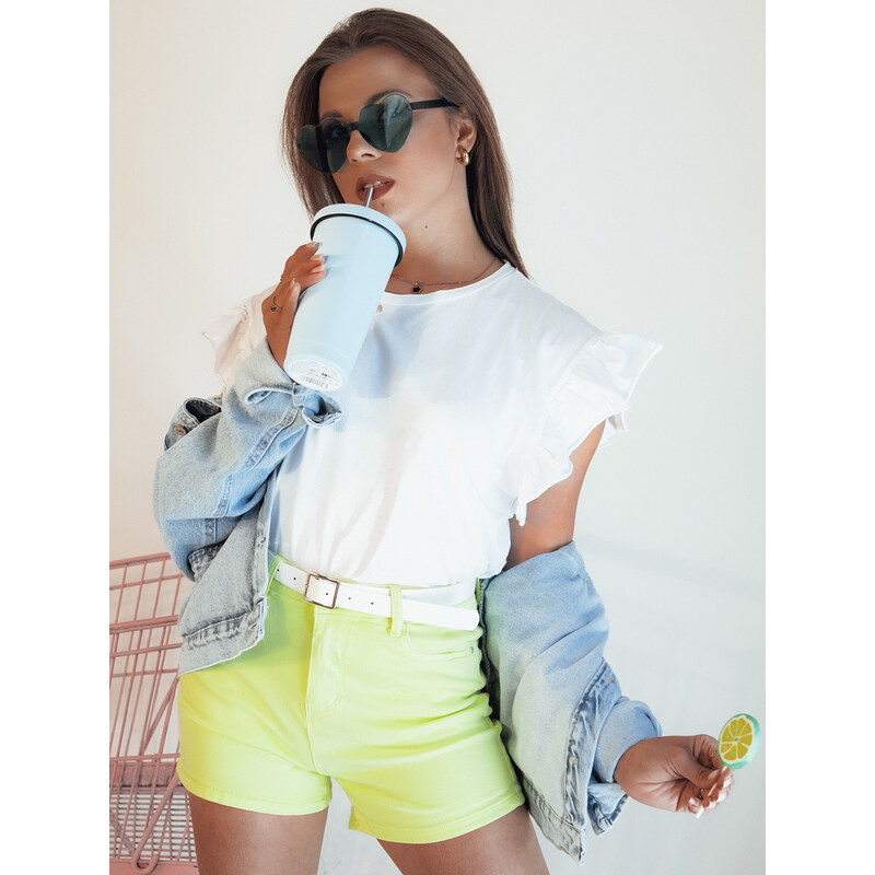 Dámské džínové šortky GLAMWEAR žluté FashionStreet SY0361 113427195