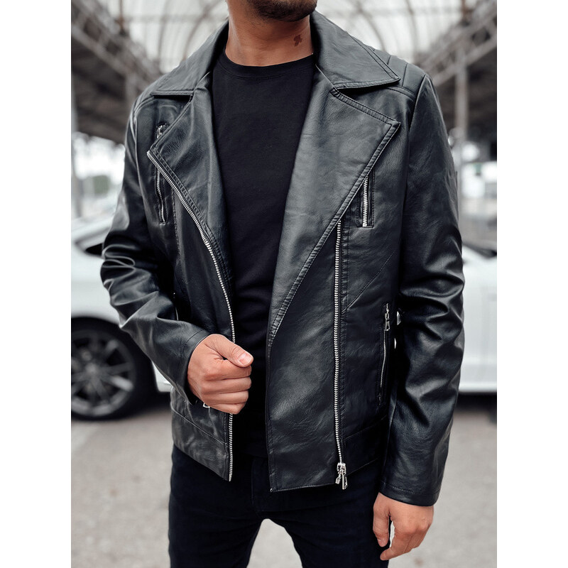 Pánská kožená bunda ramones černá FashionStreet TX4715