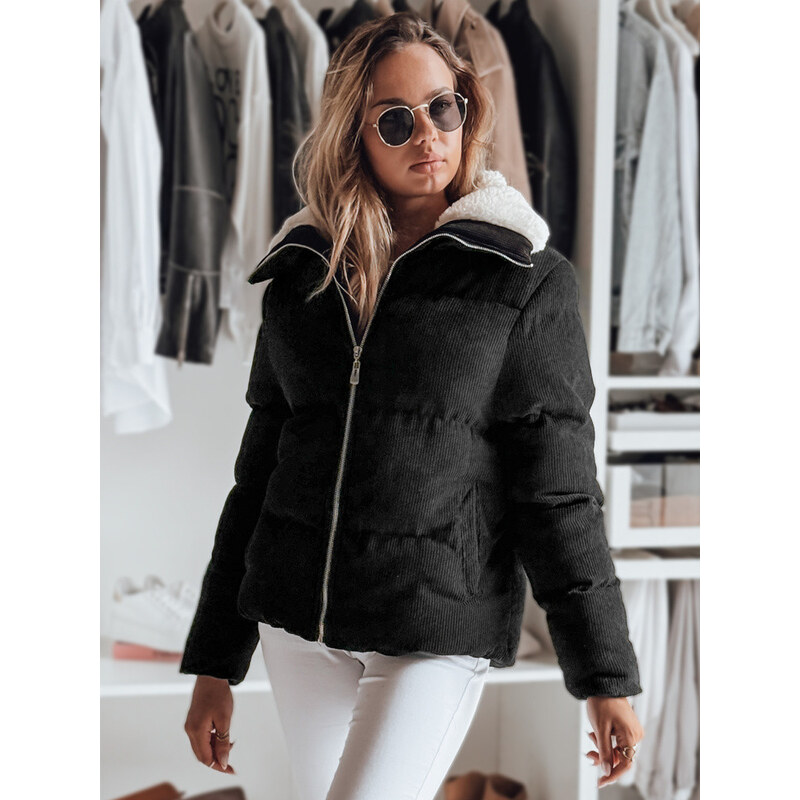Dámská zimní manšestrová bunda TRENDYGLAM černá FashionStreet TY4357 113427218