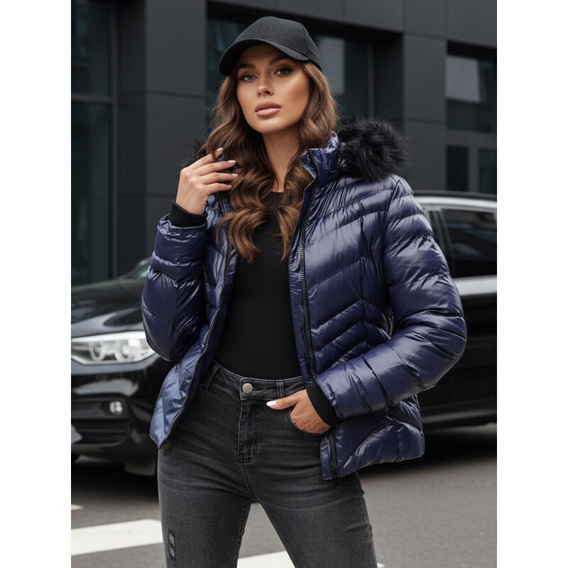 Dámská zimní bunda s kapucí CRUNKIES navy blue FashionStreet TY4491 113427256