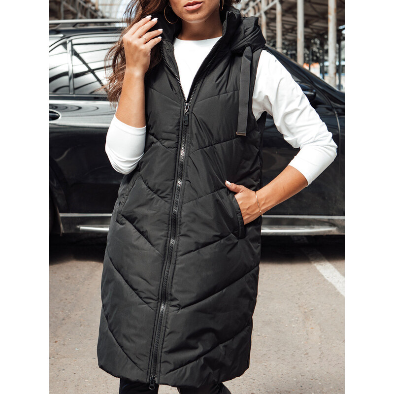Dámská dlouhá vesta černá Dstreet model 21979998 - FashionStreet