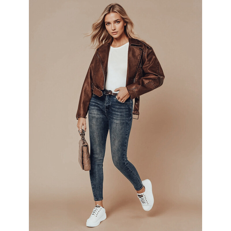 Dámské úzké džíny SKINNYJEAN kalhoty s páskem námořnická modrá