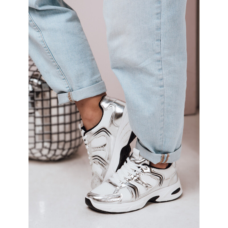 Dámské tenisky s plochou podrážkou GLISSWALK silver