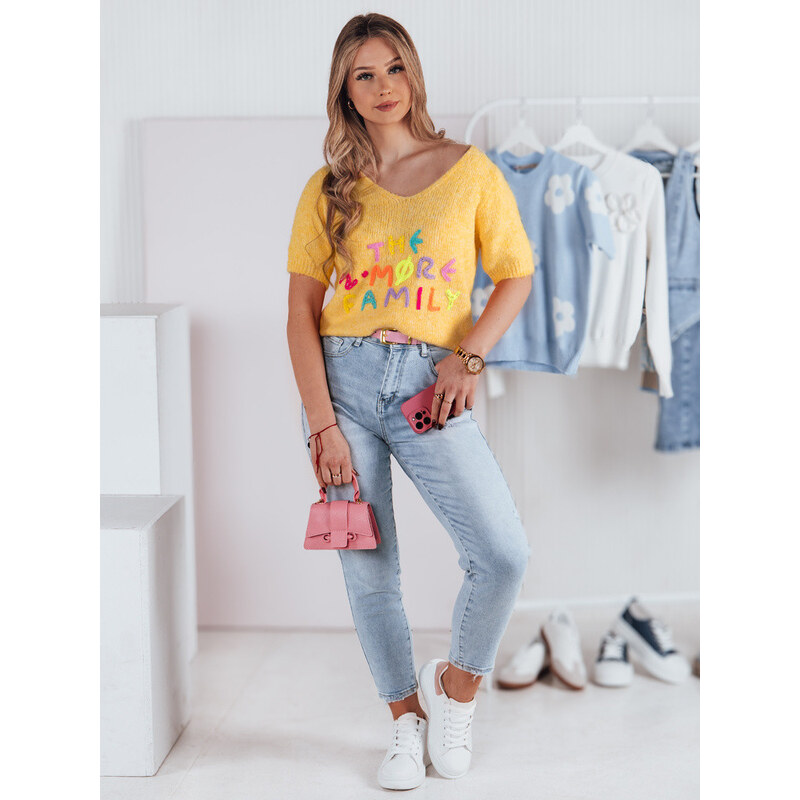 Dámské džínové úzké kalhoty s páskem Dstreet model 21983363 -