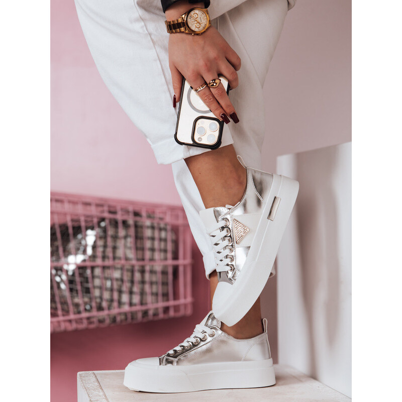 Dámské tenisky na platformě TRENDIS silver FashionStreet ZY0679