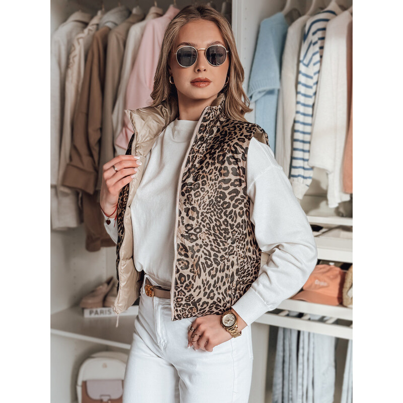 Dámská krátká oboustranná vesta CHIPUFF camel FashionStreet