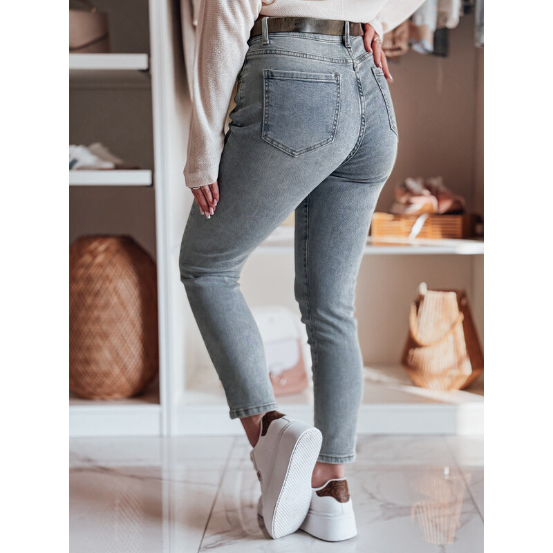 Dámské džínové kalhoty slim fit s páskem modré Dstreet model